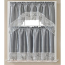 3 of 4:Elephant Embroidered Kitchen Curtain Set, Swag 60x36, 30x36 Inches 