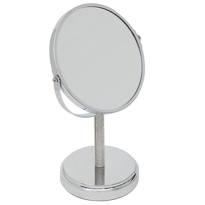 1 of 4:Miroir cosmétique double face Home Basics Diamond (grossissement x1/x5), chromé 