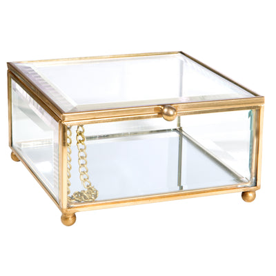 1 of 4:Home Details Vintage Mirrored Bottom Keepsake Box in Gold 