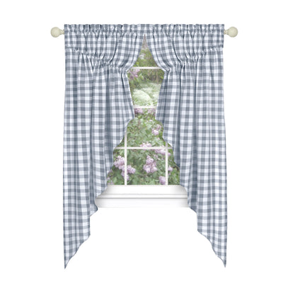 14 of 21:Buffalo Check Gathered Swag Window Curtain Pair, 72x63 Inches 