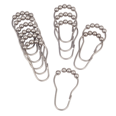 1 of 2:Bath Bliss 12 Pack Shower Curtain Rings in Satin Nickel 