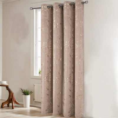 6 of 6:Surya Metallic Printed Marble Design Velvet Grommet Window Panel, 54x84 Inches 
