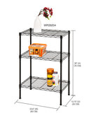 2 of 3:Étagère en fil d'acier à 3 niveaux Home Basics, noire 