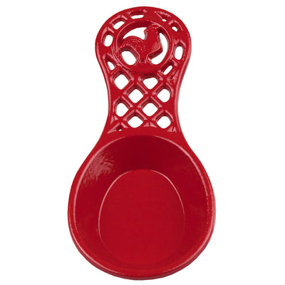 3 of 5:Home Basics Soporte para cuchara de gallo de hierro fundido, rojo 