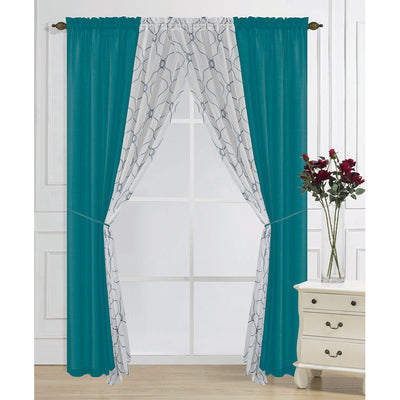2 of 4:PREMIUS Flame 6 Piece Window Panel Set, 38x84 Inches 