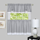 1 of 3:Darcy Window Curtain Tier and Valance Set 58x36/58x14 - Grey/White 