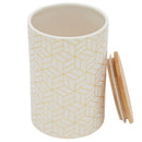 2 of 4:Home Basics Cubix X-Large Ceramic Canister with Bamboo Top 
