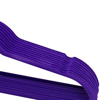 2 of 5:Home Basics Velvet Hanger, (Pack of 10), Purple 