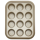 3 of 5:Home Basics Aurelia Non-Stick 12-Cup Carbon Steel Cookie Sheet, Gold 