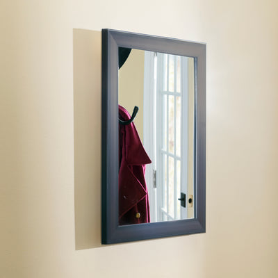 2 of 3:Home Basics Contemporary Rectangle Wall Mirror, Mahogany 