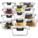 1 of 5:FineDine 24 Piece Glass Storage Containers with Lids, Gray 