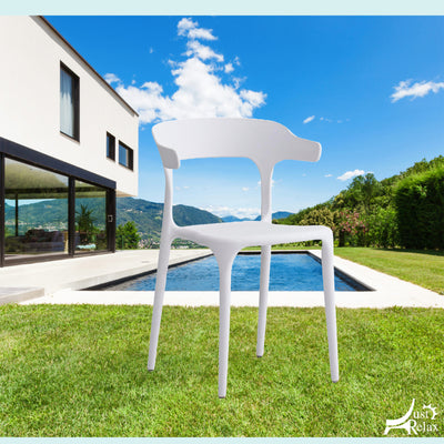 2 of 20:Chaises de salle à manger empilables en plastique Just Relax Jasper pour piscine, intérieur/extérieur, lot de 4 
