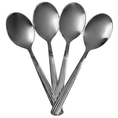 1 of 5:Home Basics Eternity Mirror Finish 4 Piece Stainless Steel Tea Spoon Set, Silver 