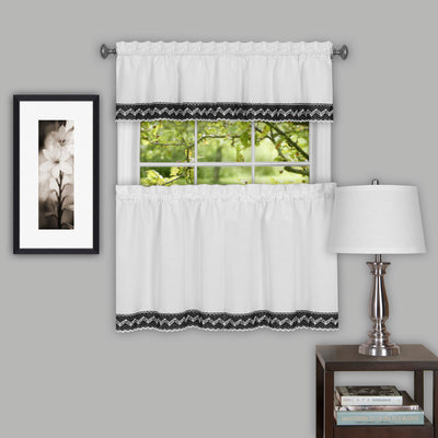2 of 2:Camden 58x14 Window Curtain Valance - Black 