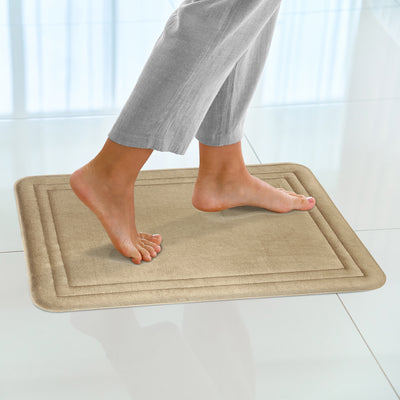 5 of 12:Elle Border Soft Non-Slip Memory Foam Bath Mat, 17x24 Inches 