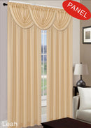 3 of 3:Panel de ventana texturizado Leah Jacquard y tratamientos de cenefa, beige 