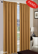 3 of 3:Leah Jacquard Textured Window Panel And Valance Treatments, Gold 