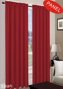3 of 3:Leah Jacquard Textured Window Panel And Valance Treatments, Burgundy 