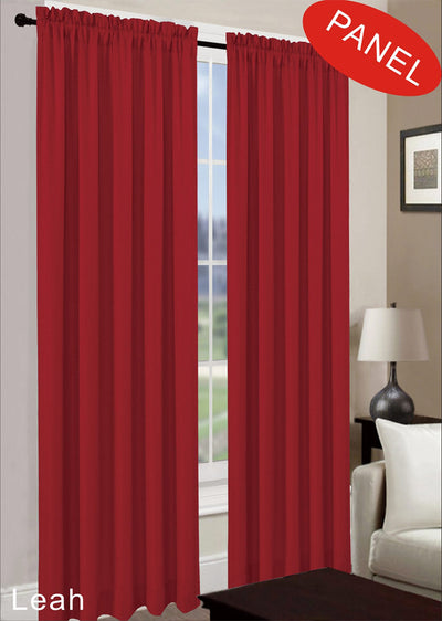 3 of 3:Leah Jacquard Textured Window Panel And Valance Treatments, Burgundy 
