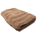 1 of 1:Feather And Stitch Zero Twist Bath Sheet, 30x58 Inches, Light Brown 