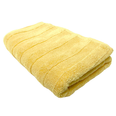 1 of 1:Feather And Stitch Zero Twist Bath Sheet, 30x58 Inches, Yellow 