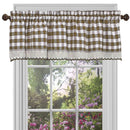 2 of 3:Buffalo Check Gingham Kitchen Curtain Separates, Taupe, 58x14 & 58x36 Inches 