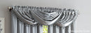 2 of 3:Bridget Crushed Satin Rod Pocket Panel and Waterfall Valance Window Treatments, Silver 