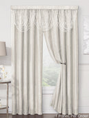 2 of 3:Luna Mesh Metallic Rod Pocket Window Panel and Valance Treatments, Ivory 