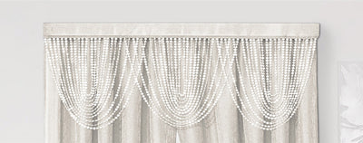 3 of 3:Luna Mesh Metallic Rod Pocket Window Panel and Valance Treatments, Ivory 