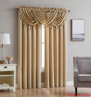 3 of 3:Kathryn Jacquard Leaf Design Window Panel And Valance Treatments, Gold 