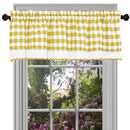 3 of 3:Buffalo Check Gingham Kitchen Curtain Separates, Yellow, 58x14 & 58x36 Inches 