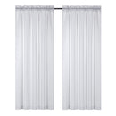 2 of 3:Gina Faux Canvas Metallic Rod Pocket Window Panel and Valance Treatments, White 