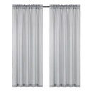 2 of 2:Gina Faux Canvas Metallic Rod Pocket Window Panel and Valance Treatments, Silver 