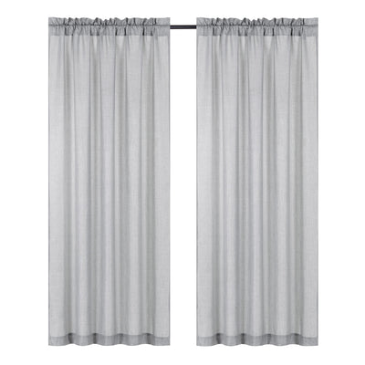2 of 2:Gina Faux Canvas Metallic Rod Pocket Window Panel and Valance Treatments, Silver 