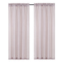 2 of 3:Gina Panneau de fenêtre et cantonnière en fausse toile métallique avec passe-tringle, rose 