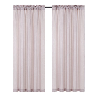 2 of 3:Gina Panneau de fenêtre et cantonnière en fausse toile métallique avec passe-tringle, rose 