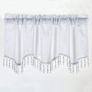 3 of 3:Gina Faux Canvas Metallic Rod Pocket Window Panel and Valance Treatments, White 