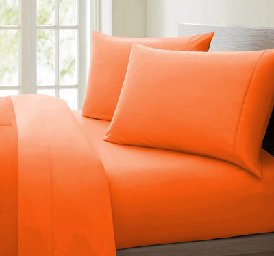 5 of 5:Ensemble de draps ultra doux et infroissables Allessia, orange 