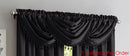4 of 4:Bridget Crushed Satin Rod Pocket Panel and Waterfall Valance Window Treatments, Black 