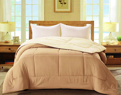 2 of 5:Madison Down Alternative Reversible Comforter, Taupe-Cream 
