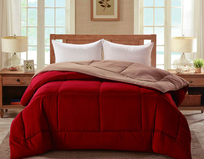 4 of 5:Couette réversible Madison en duvet synthétique, rouge-beige 