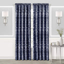 3 of 4:Charlotte Floral Design Panel de ventana con bolsillo para barra y tratamientos de cenefa, azul marino 