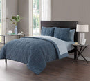 4 of 4:Iron Gate Embossed 7-Piece Bed In A Bag Comforter Set, Blue 