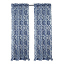 8 of 8:Milawi Jacquard Sheer Rod Pocket Panel And Valance Treatments, Navy 