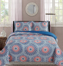 6 of 6:Premius Palace Aboriginal Printed Reversible Quilt Set, Blue 