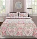 3 of 6:Premius Paisley Printed Reversible Quilt Set, Pink 