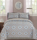 5 of 6:Premius Solange Diamond Printed Reversible Quilt Set, Gray 