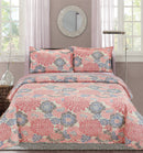 4 of 6:Premius Florence Floral Printed Reversible Quilt Set, Pink 