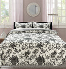 4 of 6:Premius Ruth Vintage Printed Reversible Quilt Set, Black 