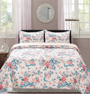 4 of 6:Premius Venezia Zinnia Flower Printed Reversible Quilt Set, Yellow 